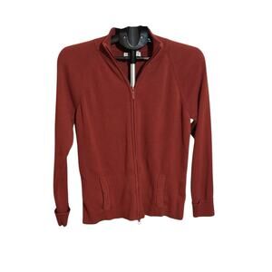 Covington Burnt Orange Colored Full Zipper Sweater Jacket Size Large